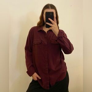 Marc By Marc Jacobs Vintage shrunken fit 100% cotton Burgundy button down